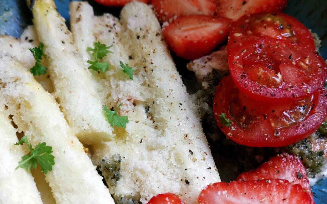 gebackener Spargel mit Lachs
